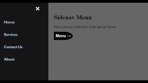 Sidenav Push Content with Opacity mini Project of Front-End Website using HTML CSS and JavaScript