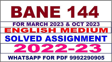 bane 144 solved assignment 2022-23 in english | bane 144 solved assignment 2022-23 | bane 144 2023