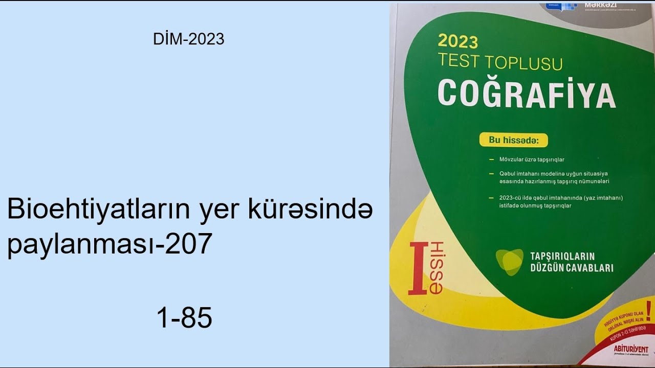 DİM 2023 23 Bioehtiyatların yer kürəsində paylanması 207 1 85
