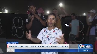Border officers fire pepper balls at migrants attempting mass entry