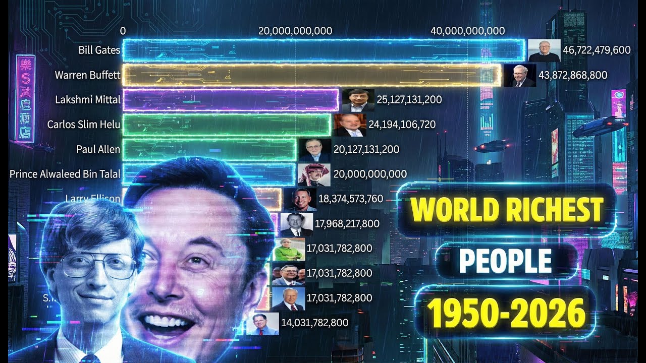Top 10 Richest People in the World (1950-2026) | Elon Musk vs Jeff Bezos