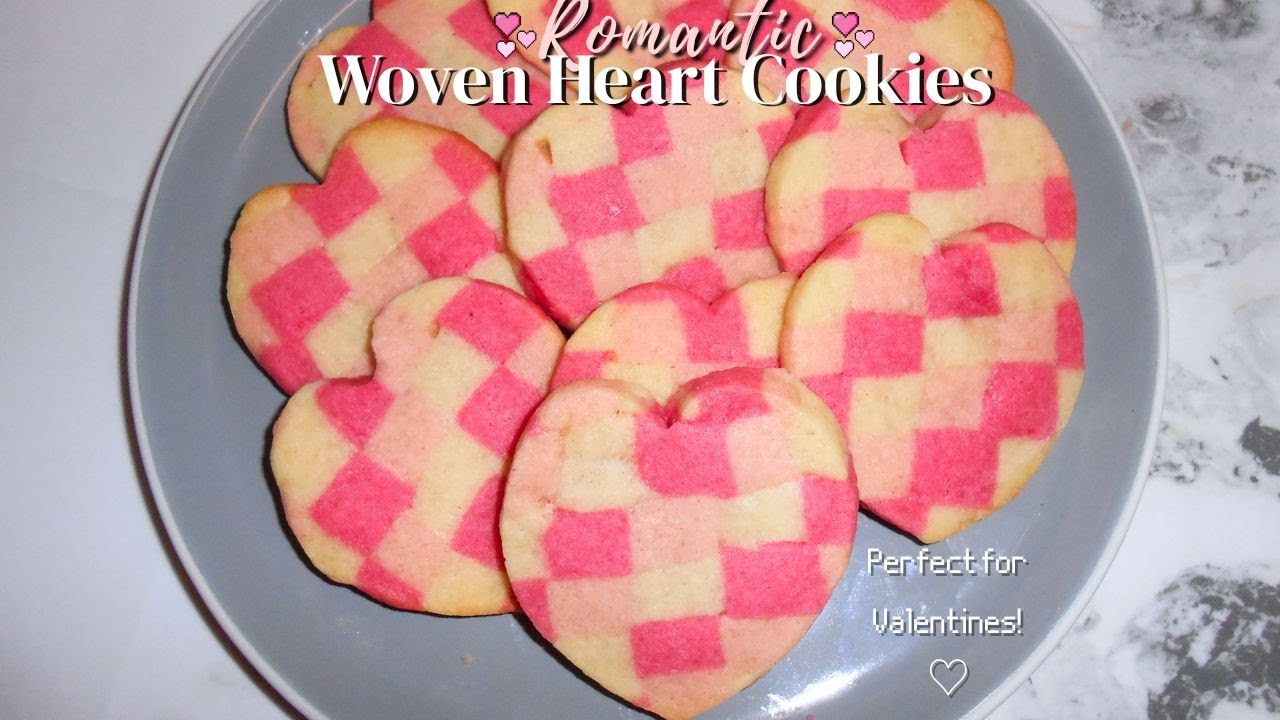 Buttery Woven Heart Cookies 🩷 Valentines Foolproof Recipe (Bake with Me)