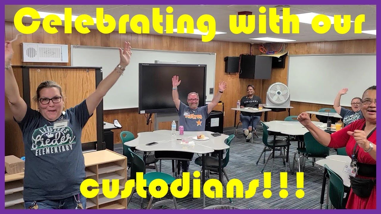 Celebrating With Our Custodians at Lieder Elementary, CFISD - YouTube