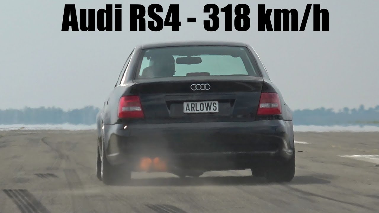 1250HP Audi S4 B5 Bi-Turbo 0-318 KM/H  LOUD START & ACCELERATIONS!