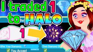 I Traded 💎1 DIAMOND💎 Into A HALO: FULL Series ~Royale High Trading Challenge