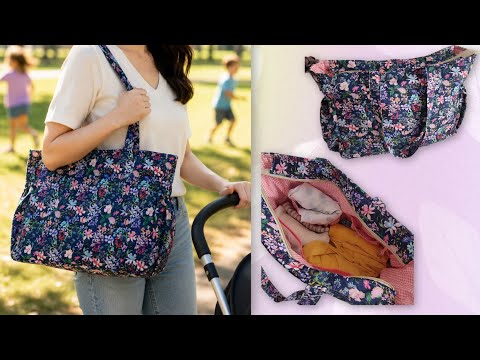 DIY Diaper Bag | Weekend Bag | Beach Bag from Thrifted Wind Breaker | Bag Sewing Tutorial #upcycle 