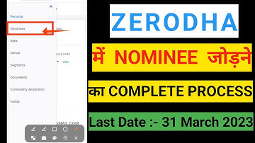 How to add nominee in zerodha online
