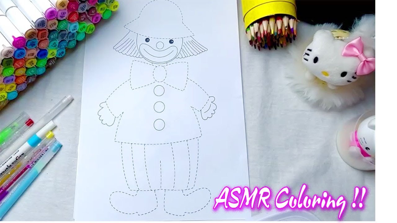 🐱‍🐉 TIKTIK DIY ✨ASMR Coloring Cute Clown 🎨 Relaxing & Satisfying Sounds