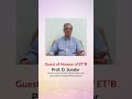 Prof. D. Sundar Shared His Valuable Insights
