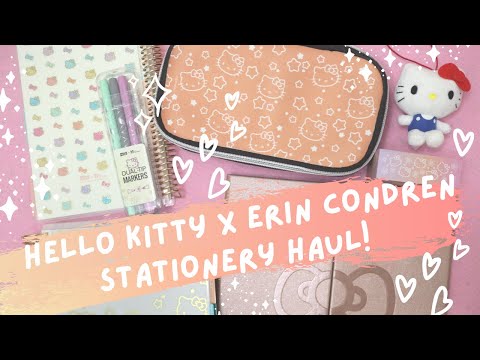 New Hello <strong>Kitty</strong> x Erin Condren <strong>Kawaii</strong> Stationery Collection!  Sanrio <strong>Kawaii</strong> Stationery Haul Unboxing