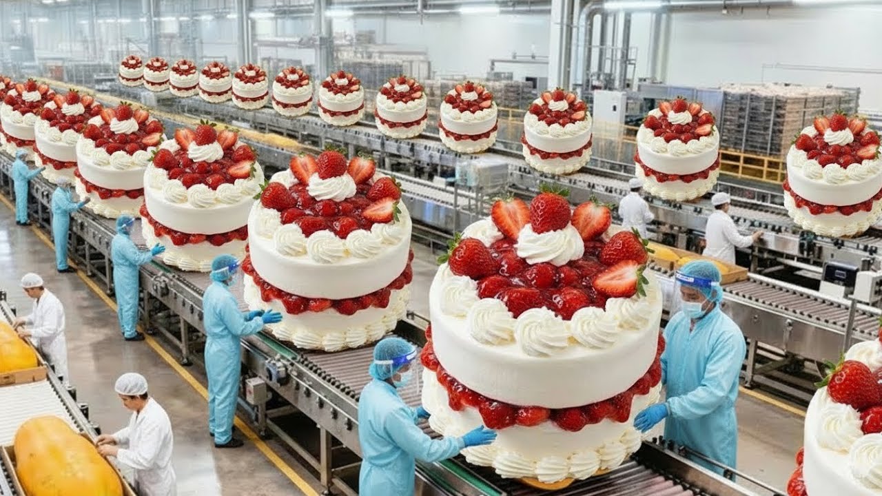 Inside a Modern Millions of Cakes Made Factory: Automatic Cake Factory (Complete Process)