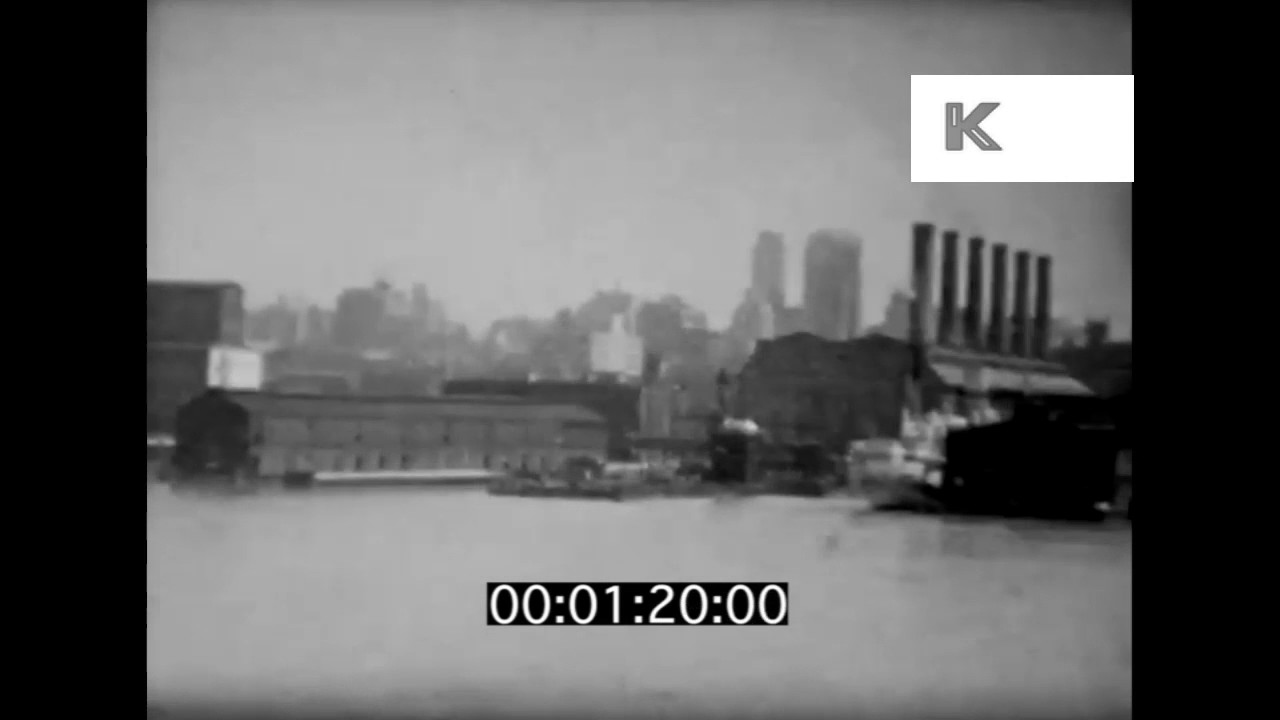 1939 RMS Queen Mary Departs New York Docks, 1930s Home Movies