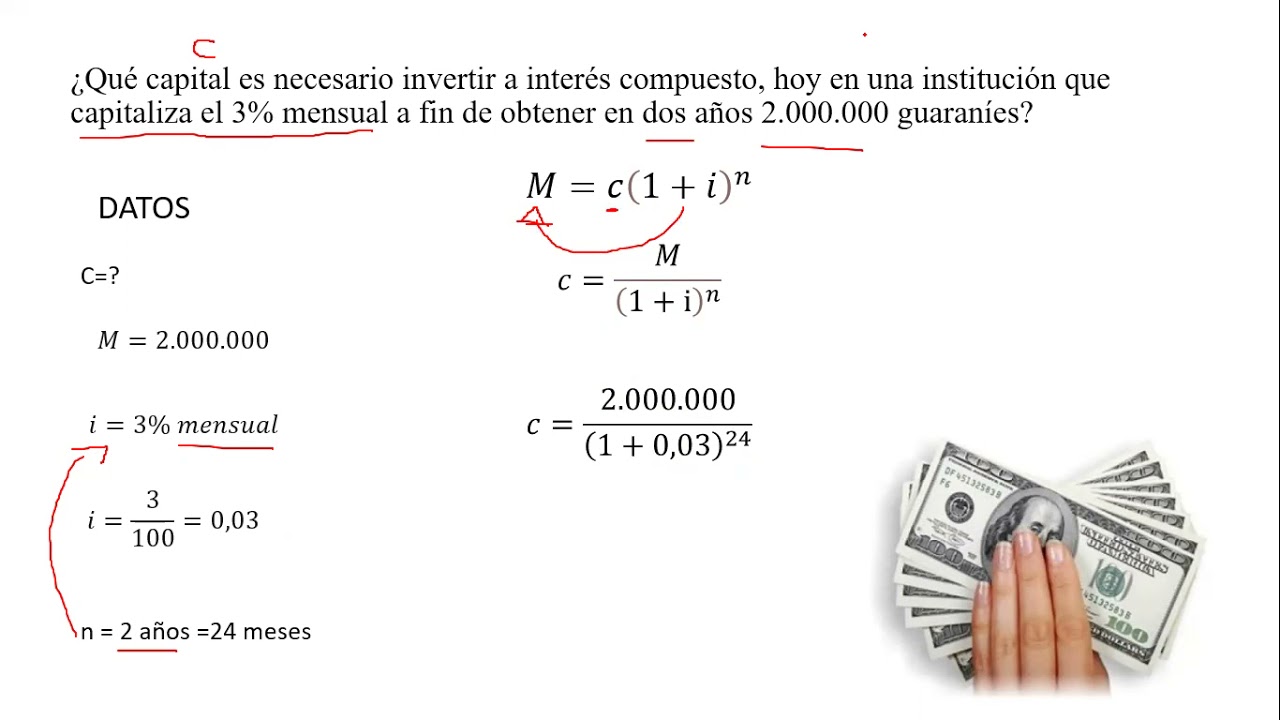 Calculo del capital inicial en el interés compuesto YouTube