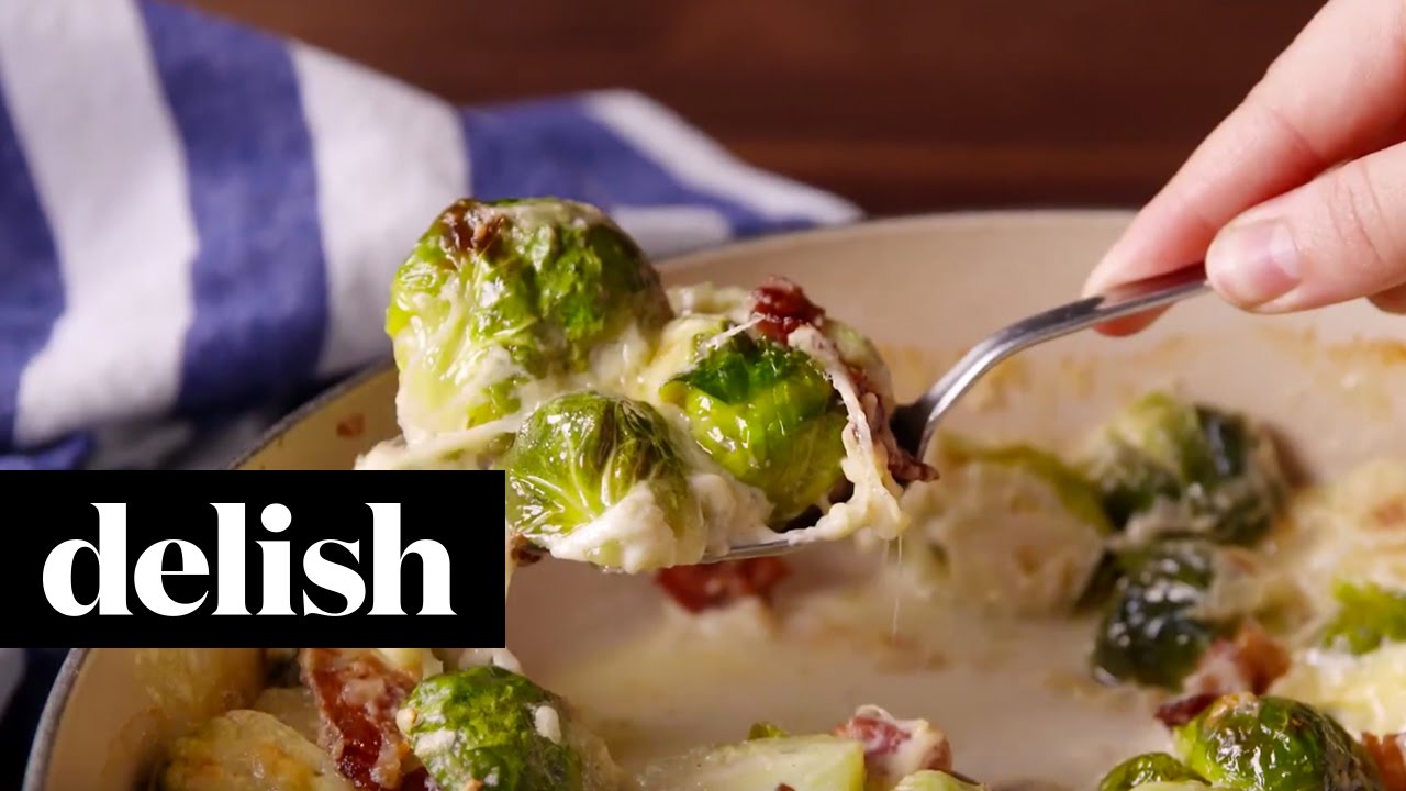 Cheesy Brussels Sprouts Delish YouTube