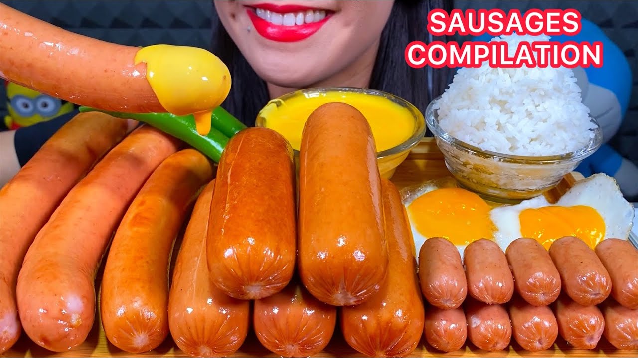 BEST OF STELLA ASMR SAUSAGES COMPILATION PART 1 MUKBANG MASSIVE Eating Sounds