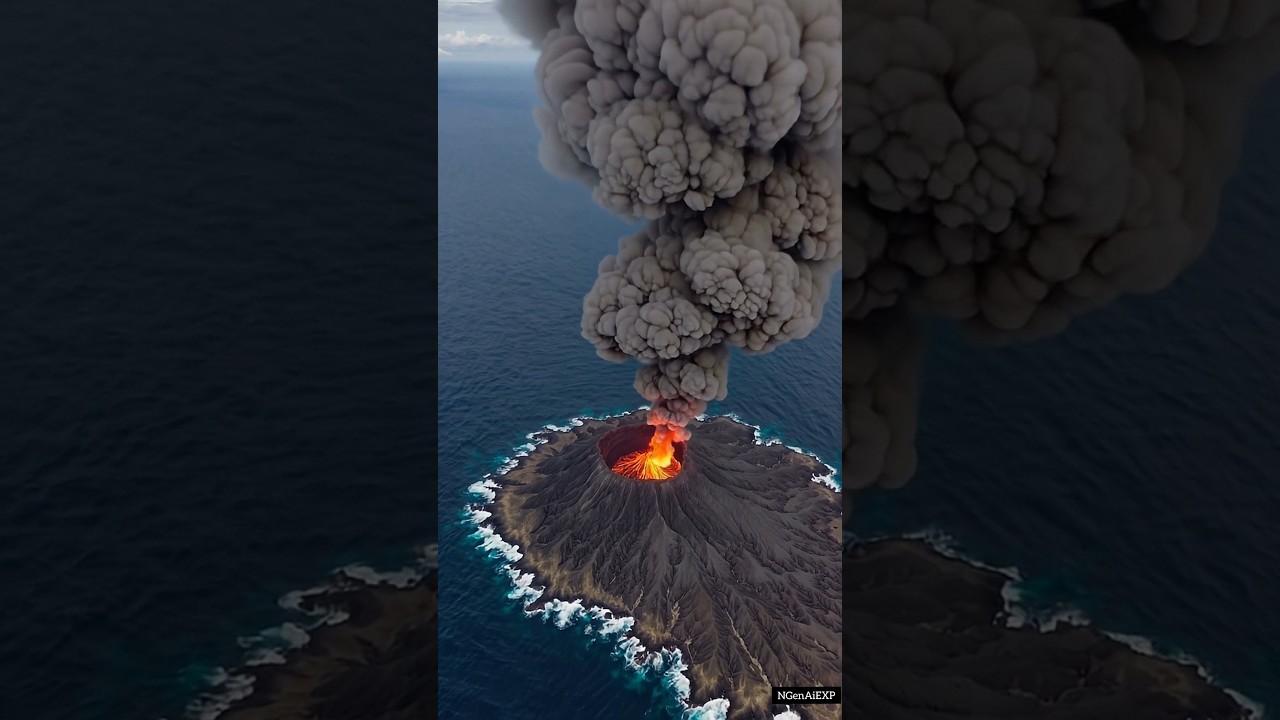 🌋 Volcano Eruption in the Middle of the Ocean – Nature’s Raw Power! 🔥🌊
