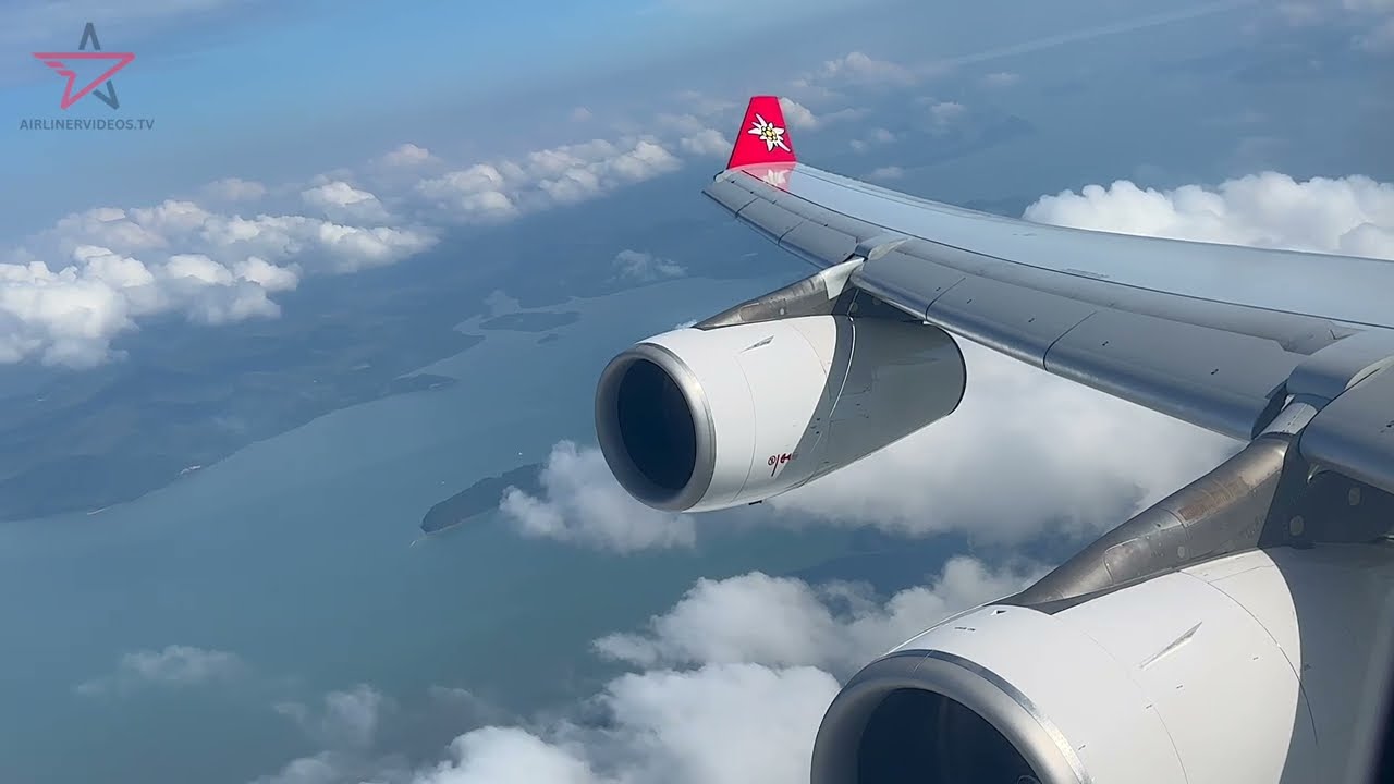 Airbus A340 takeoff Phuket to Zurich Edelweiss WK51 Seat 9K