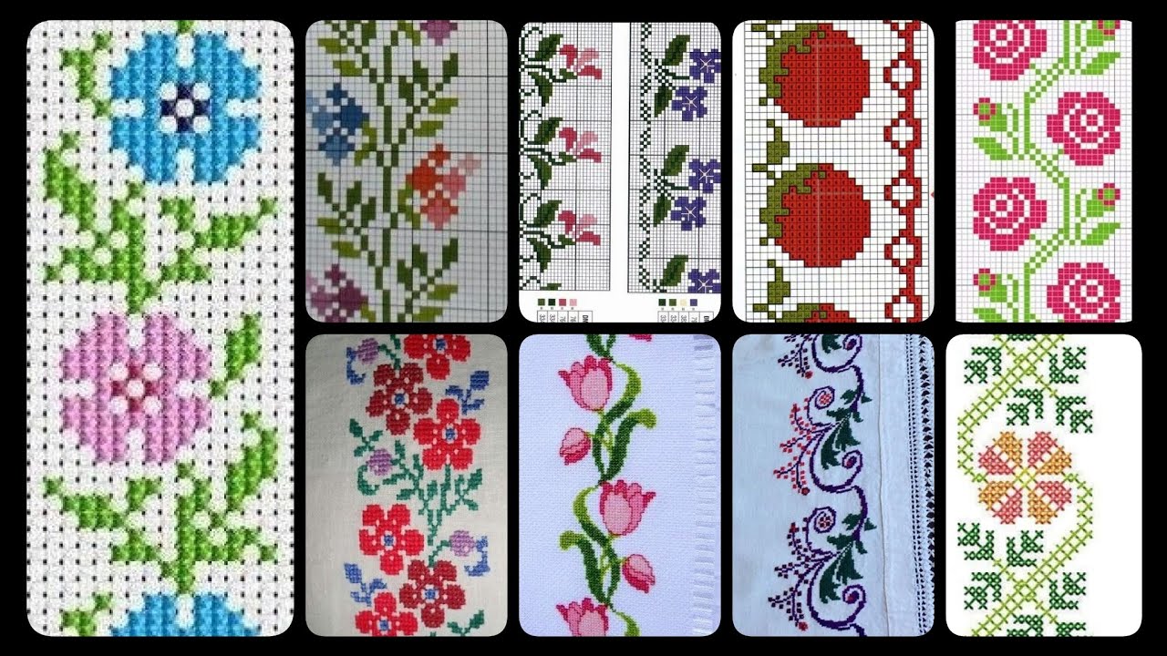 30+ cross stitch border design/Dosti ke designs/Hand embroidery design for beginners