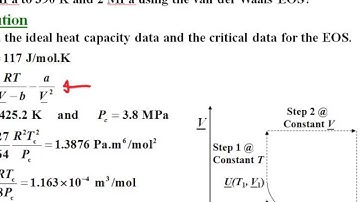 Calculating changes in internal energy from equations of state