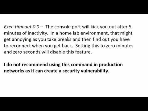 015 Config 2  Exec Timeout Logging Synch and the Console Port