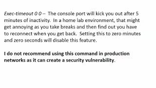 015 Config 2  Exec Timeout Logging Synch and the Console Port