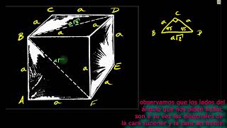 HALLAR EL ANGULO FORMADO POR LAS DIAGONALES DE UN CUBO