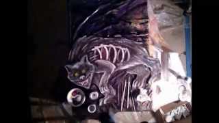 The Halloween characters were cut out of plywood, spray painted, and painted with acrylics. - - - Part I: Spray Painting, Ghost, ...