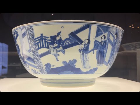 青花 博古文 清康熙 堂斎銘 椀 中国美術 清康熙時代 青花博古