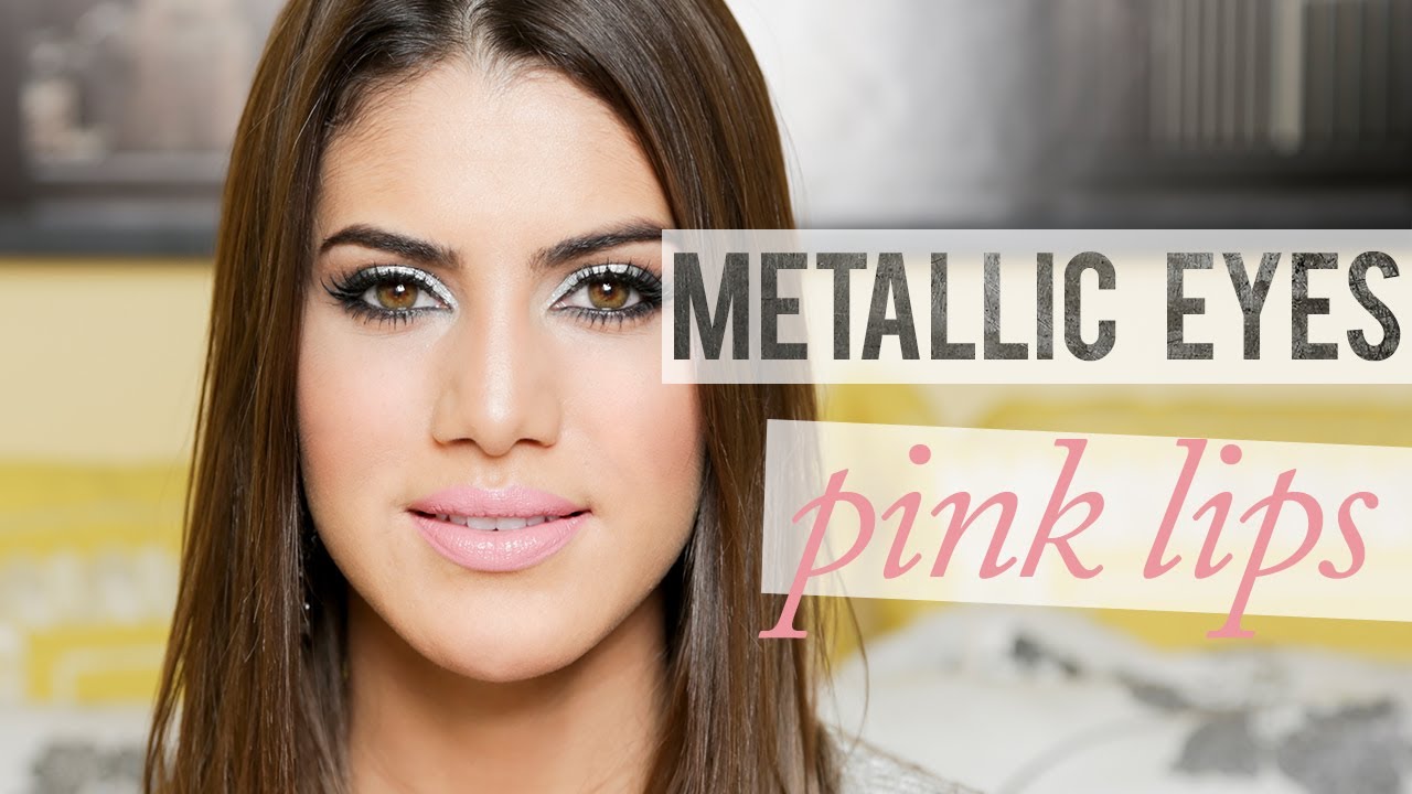 Metallic Eyes & Pink Lips Look