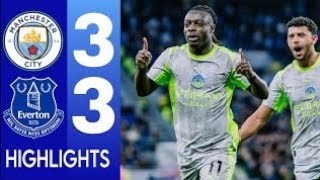Manchester City vs Everton 3-3 Highlights & Jérémy Doku brace  • Thierno Barry Brace