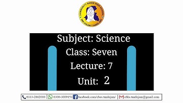 2nd Unit 7th Lecture Class-7 Science-AFAQ