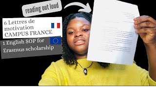 READING OUT 7 MASTERS MOTIVATION LETTERS; FRENCH & ENGLISH