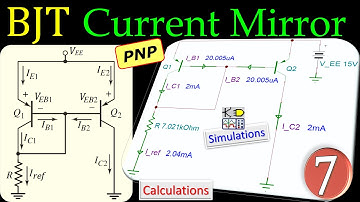 BJT Current Mirror Source - PNP 🌟 Calculations & SPICE Simulations 💡 Example 7