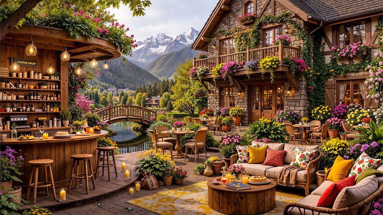 🌺Tranquil Morning Jazz Music at Spring Coffee Porch Ambience by Garden with the Fresh Air of January