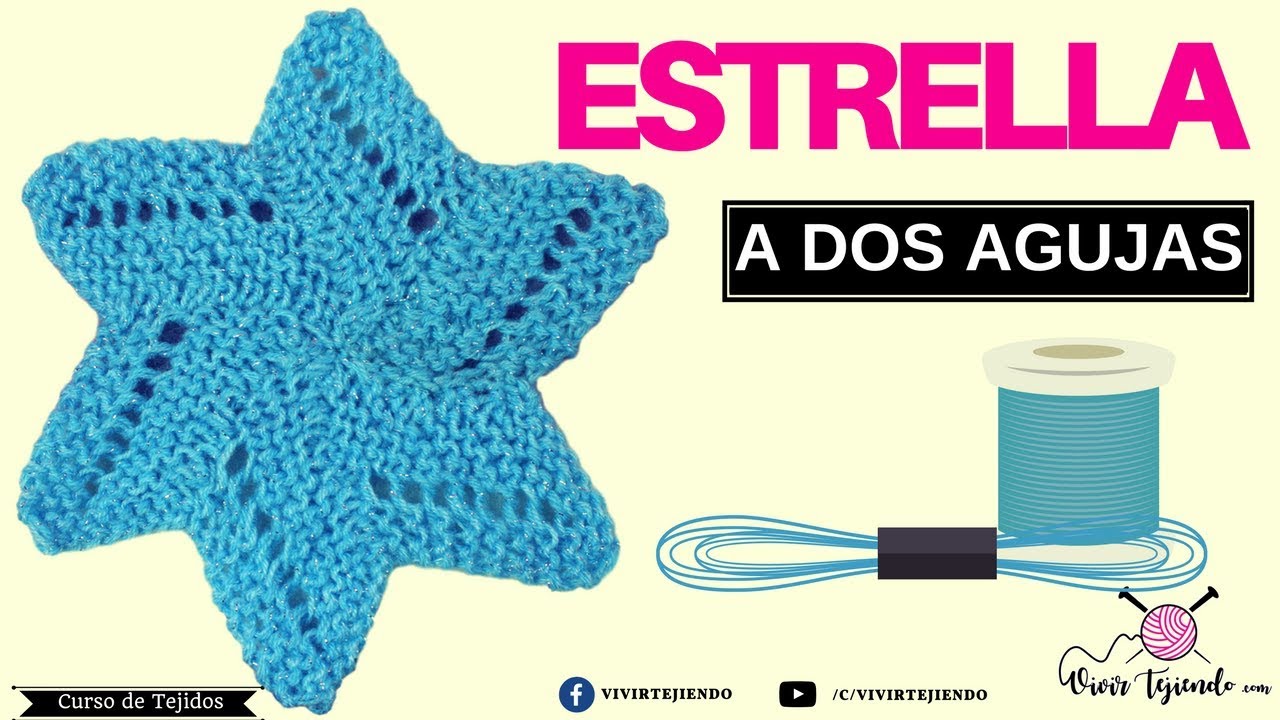 Aprendiendo a tejer estrella a dos agujas | Curso online de Tejidos