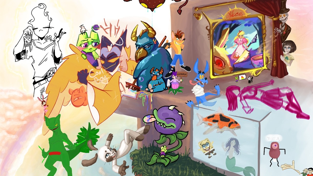 #АРТБАБАХ с РЕАКЦИЯМИ! #17 [ 15+ ХУДОЖНИКОВ||2 ЧАСА||1 ХОЛСТ ]