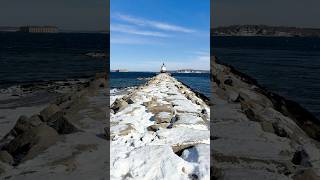 Spring Point Ledge Lighthouse in Winter 🌊 #mainewinter #maine #lighthouse #winterhike #visitmaine