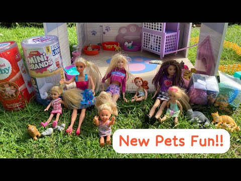 Barbie New Dog - Pet Shop Visit - Plus Mystery Toy Unboxing!