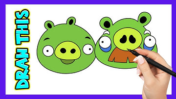 How to draw Foreman Pig and Minion Pig from the awesome Angry Birds