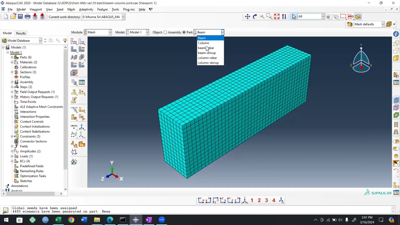 ABAQUS - Beam Column Joint Modeling - Part 3