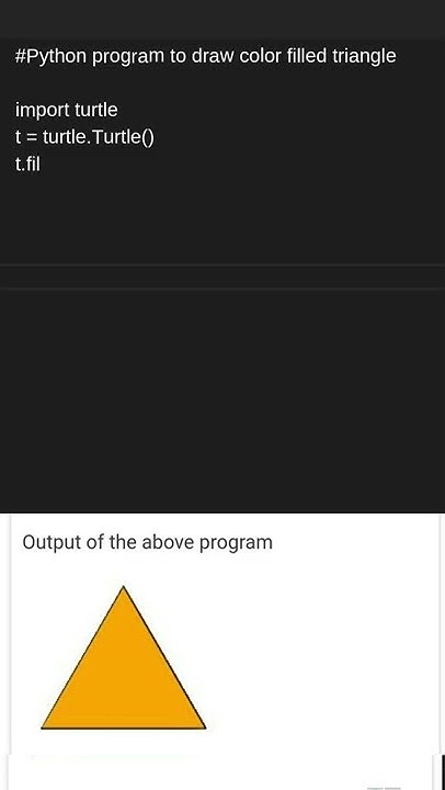 Python program to draw color filled triangle in turtle programming # ...