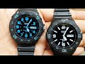 CASIO MRW-200H-1EVDF hydro mod with bubble and comparison with MRW-200-2BVDF without bouble