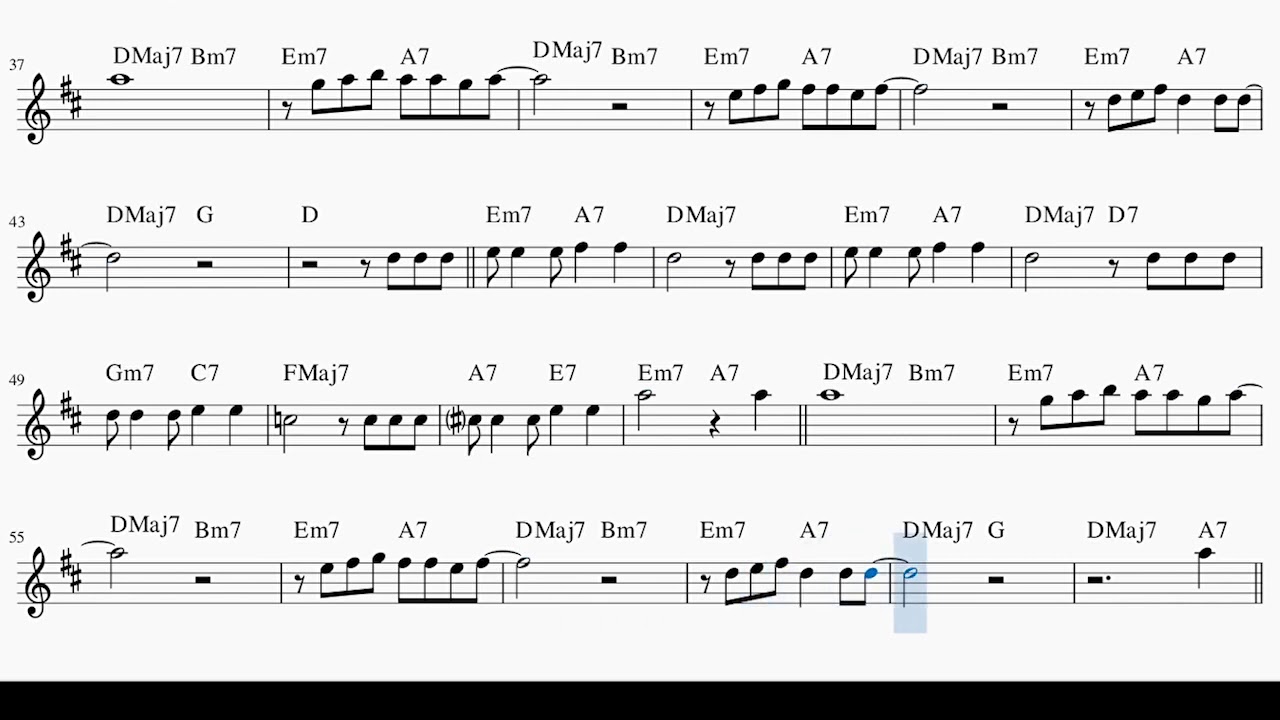 Playalong Playback Blue moon saxophone tenor ou