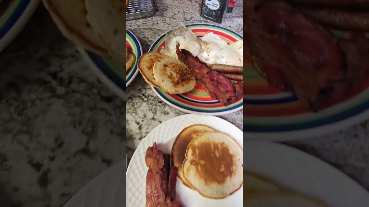 Breakfast and Farm chores on this snowy day 