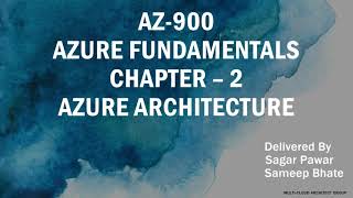 AZ-900 - Azure Architecture - Chapter 2