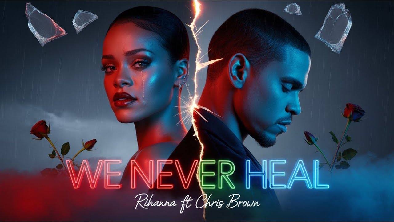 Chris Brown ft Rihanna - We Never Healed (Lyrics Visualizer)