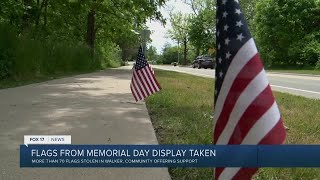 Dozens of flags taken from family’s Memorial Day display