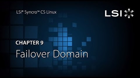 Chapter 9: Failover Domain