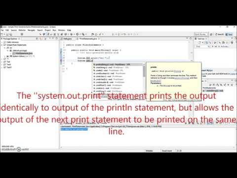 Intro to Eclipse: Simple Print Statements
