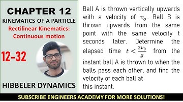 12-32 Rectilinear Kinematics - Continuous Motion (Kinematics of A Particle) ENGINEERS ACADEMY